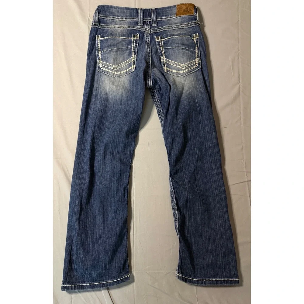 BKE Culture Pettera Jeans Womens 28 Blue Contrast Stitch BKC1009 Y2K